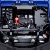 2024 Yamaha Viking III battery and radiator. Close-up of the UTV's internal components.